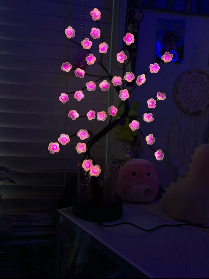 Bonsai Night Light Cherry Blossom Desktop Tree