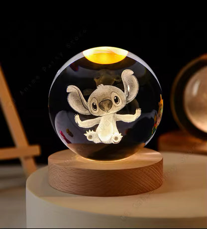 Lilo and Stitch Disney Unique 3D Crystal Ball LED Lamp