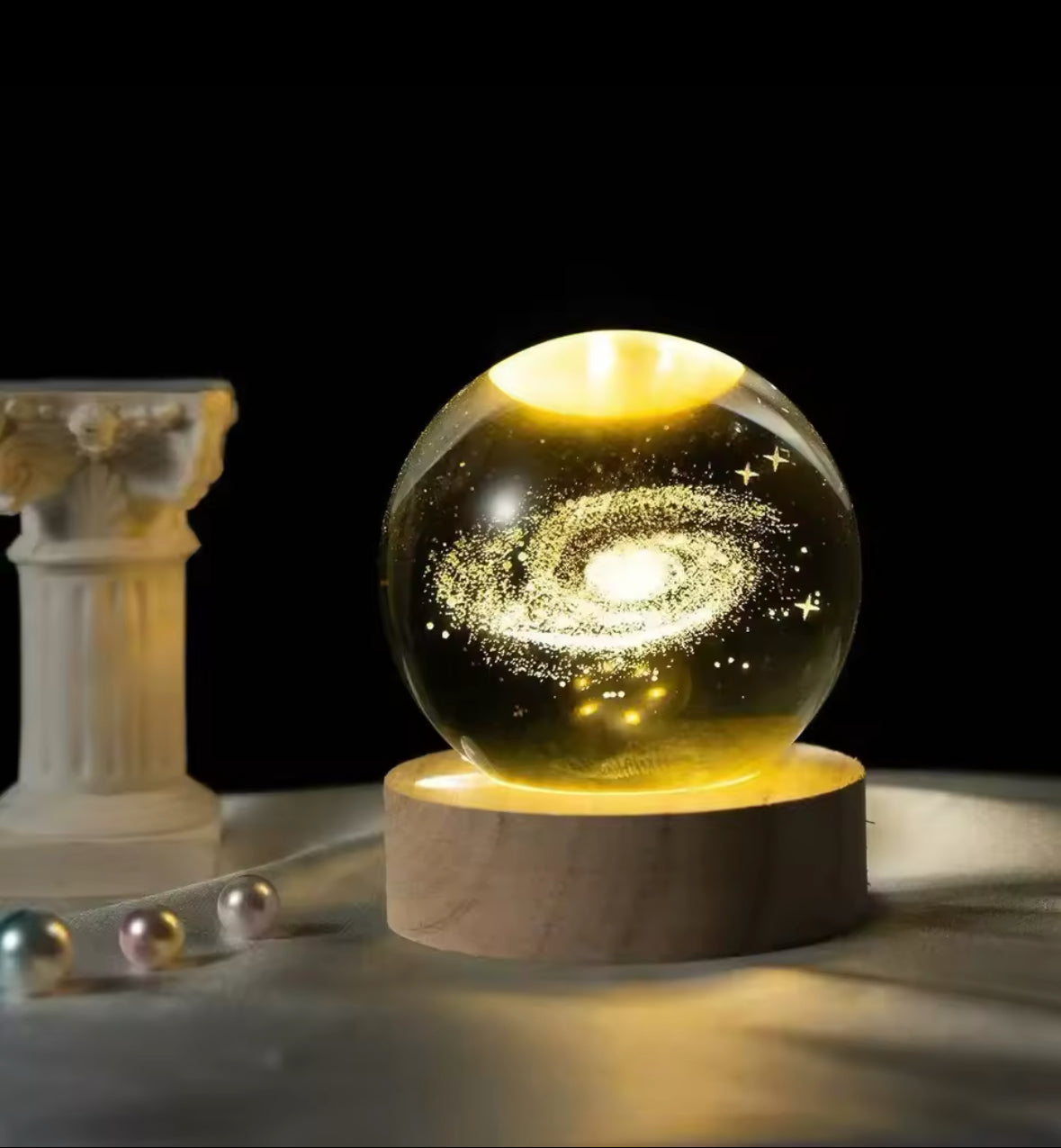 Night Light Saturn Solar System 3D Moon