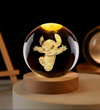 Lilo and Stitch Disney Unique 3D Crystal Ball LED Lamp